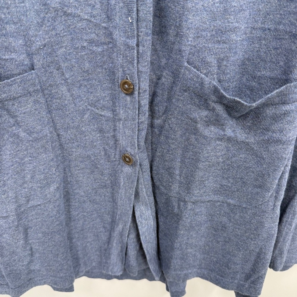 J Jill Cardigan Sweater Blue Petite Knit V Neck Button Front Pockets small - Picture 6 of 9